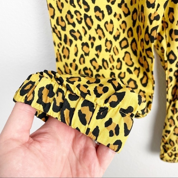 R13 Harem Jogger Pants in Yellow Leopard Small Elastic Waist Cheetah Casual - Picture 4 of 9